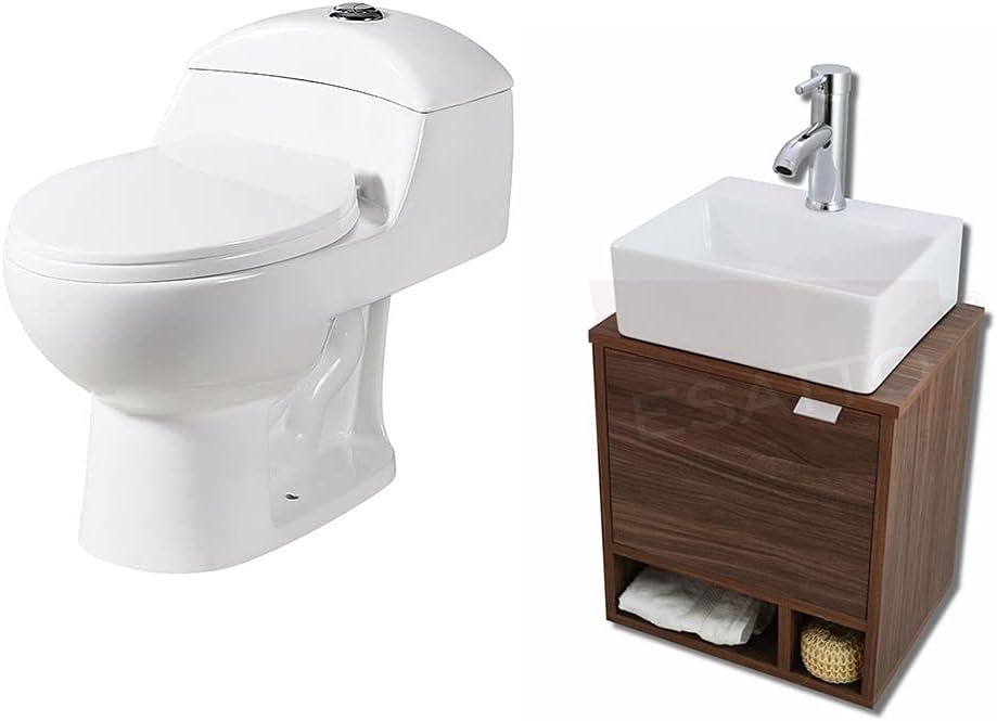 Esatto Paquete Mueble DCNB Luft y Sanitario WC-002 Espejo Gratis (Nogal Neo)