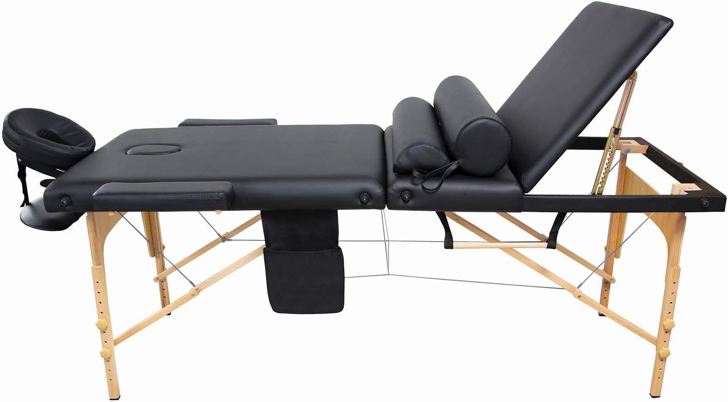 Nanofort Cama Masaje Camilla Aditamento Cojines Bolsa Porta Terapia Fisica Tatto Clinica Spa Premium (Negro)