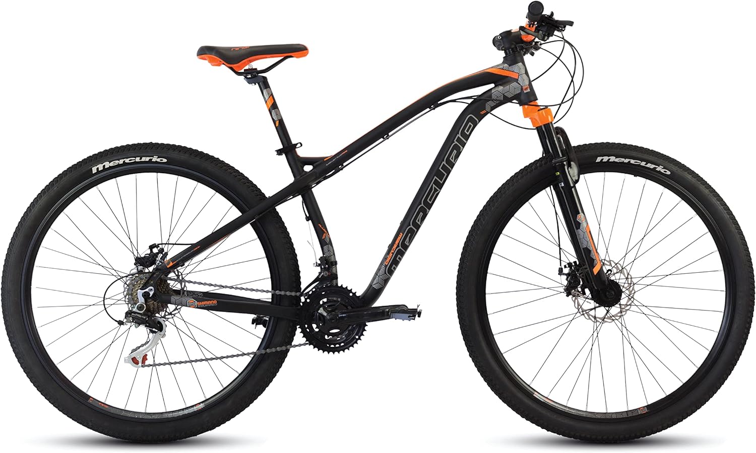 Mercurio Bicicleta Ranger Pro R29 2020, Negra con Toque Naranjas y Grises, 29 Pulgadas