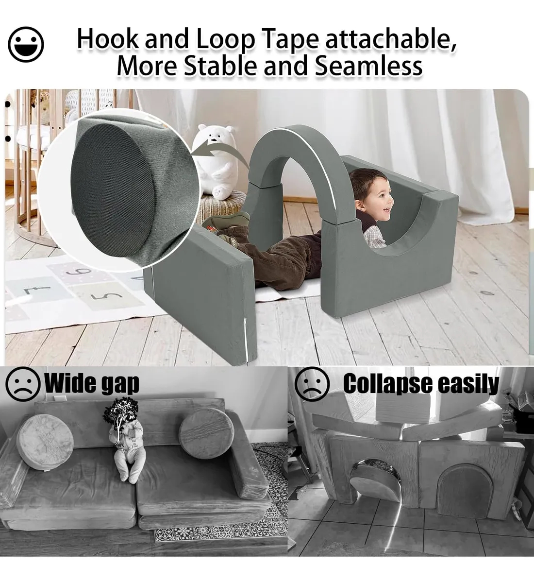 Sofá Modular Para Niños, Sofá Convertible De 12 Piezas, Sofá