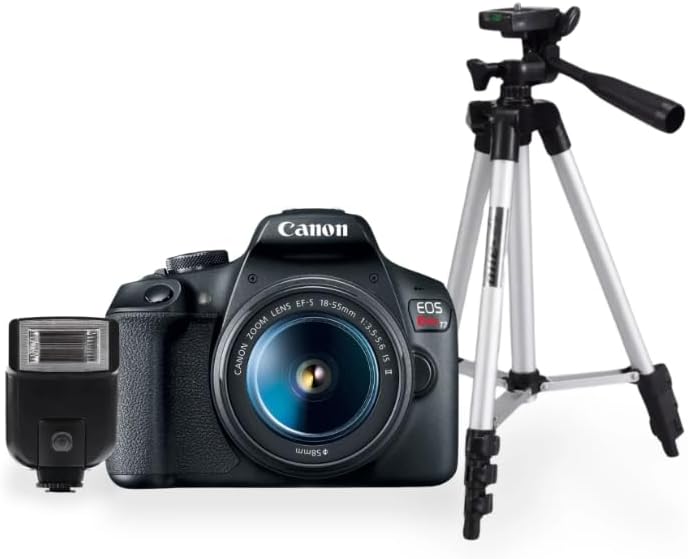 Canon Kit CÃ¡mara EOS Rebel T7 con EF-S 18-55mm + Tripie y Flash de Regalo