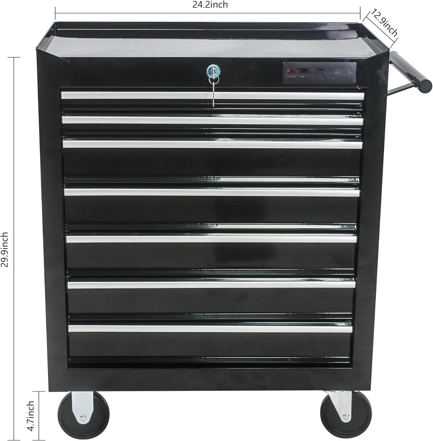 BouPower - Cofres de Herramientas de 7 cajones, clóset de Almacenamiento con Bandeja Desmontable, Color Negro