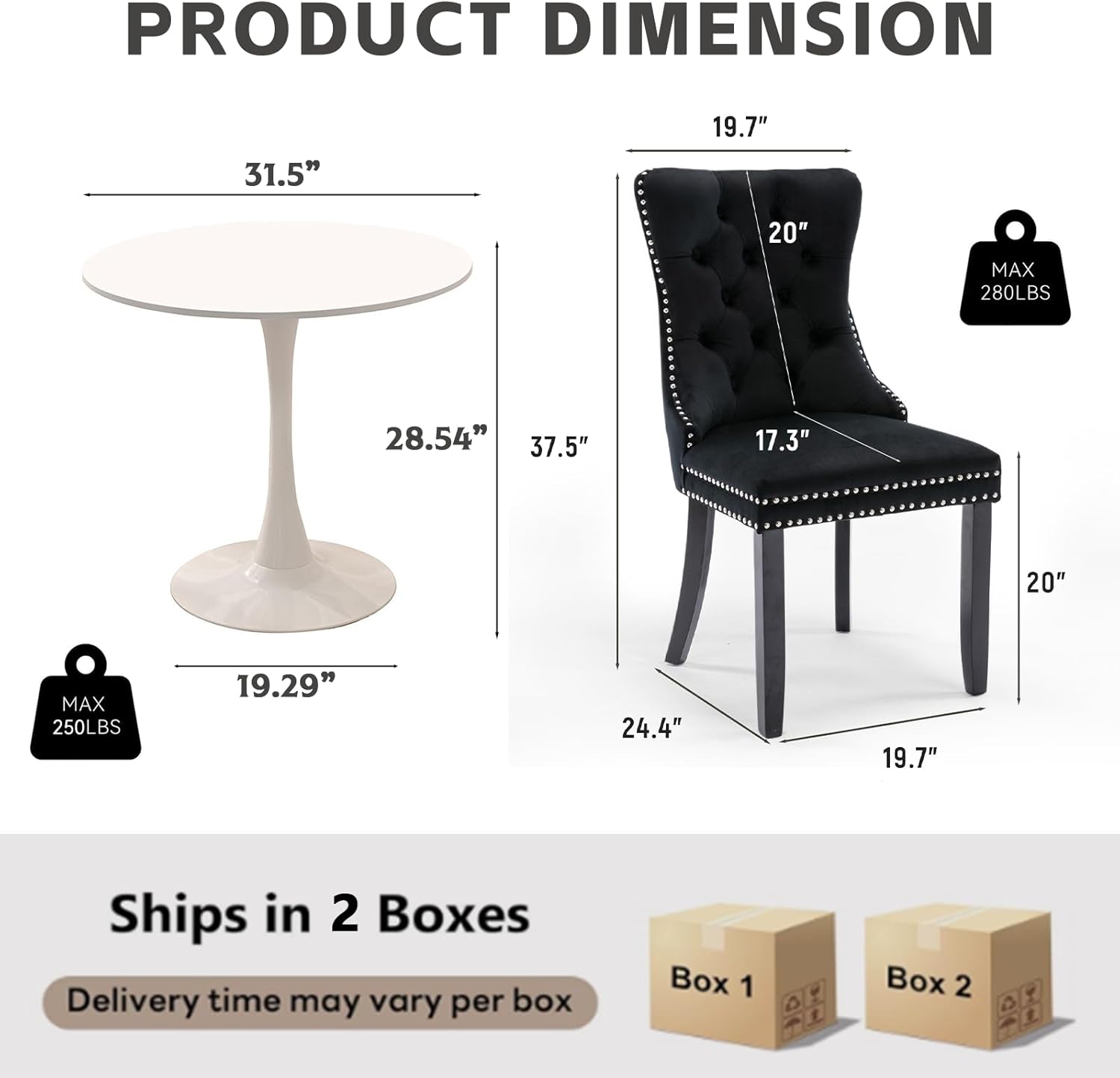 Juego de 6 sillas de comedor tapizadas de piel, estilo moderno, con ribete de cabeza de clavo y pata de madera, anillo de metal para comedor y sala de estar (blanco y negro, juego de 6)