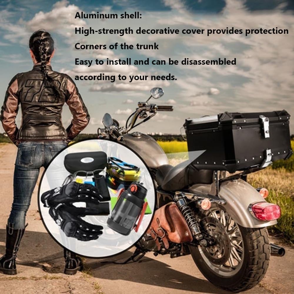 Caja Superior de Aluminio para Maletero de Motocicleta, 25 L, 30 L, 36 L, 45 L, 55 L, 65 L, Caja Superior Universal para Motocicleta, Funda para portaequipajes para Casco, Caja Trasera para