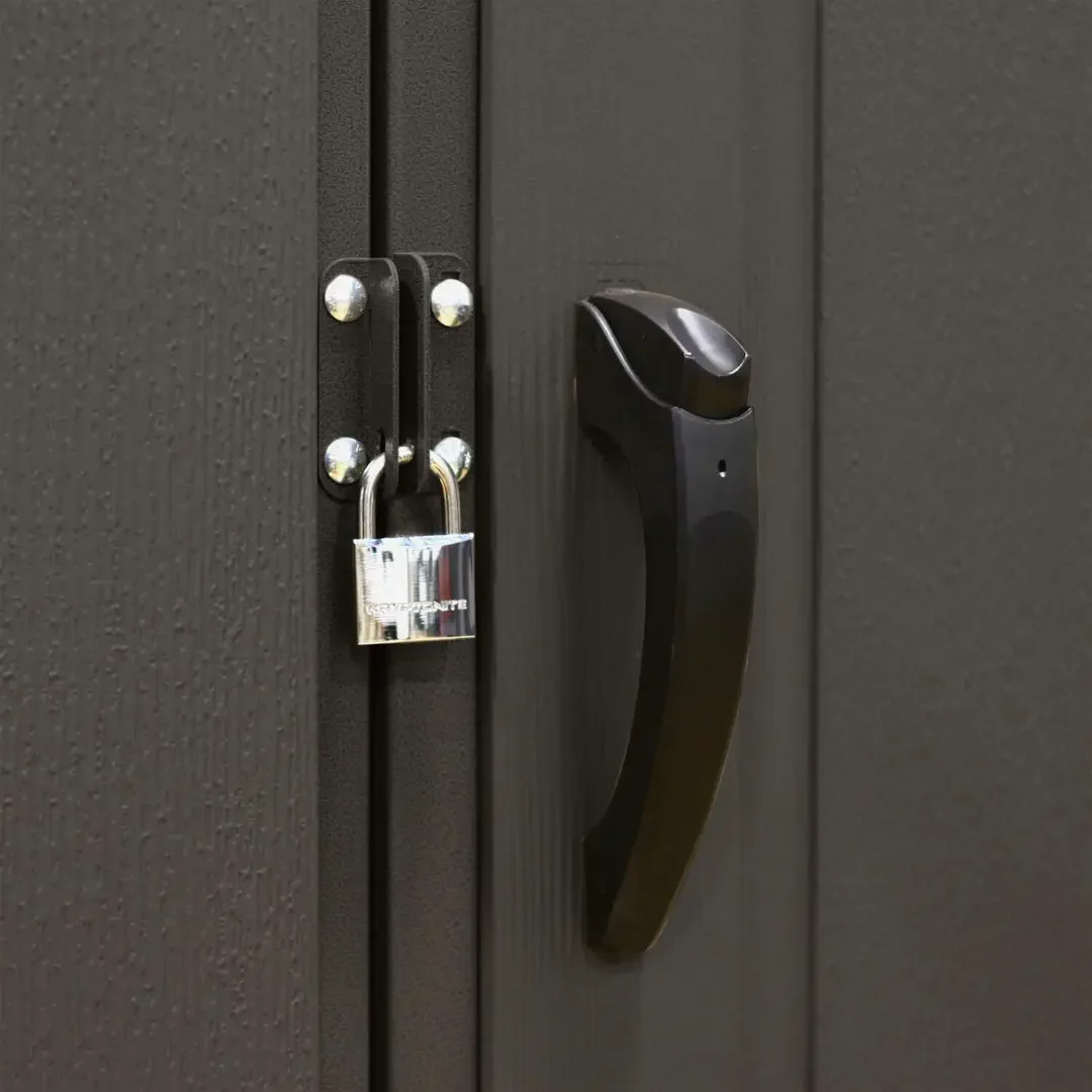 Cobertizo de almacenamiento de plástico de 11 pies de ancho x 11 pies de profundidad