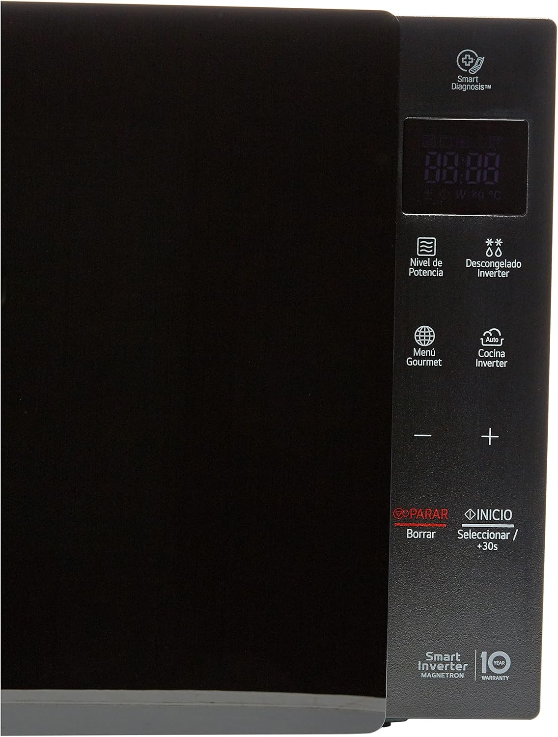 Horno de microondas LG, recubrimiento de facil limpieza, coccion uniforme, anillo giratorio estable, luz LED, Negro, modelo MS1536GIS