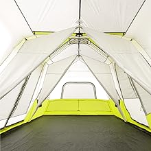 Core 12 Personas Instant Carpa interior con separadores de habitación, tres habitaciones separadas, ventanas, espacio grande