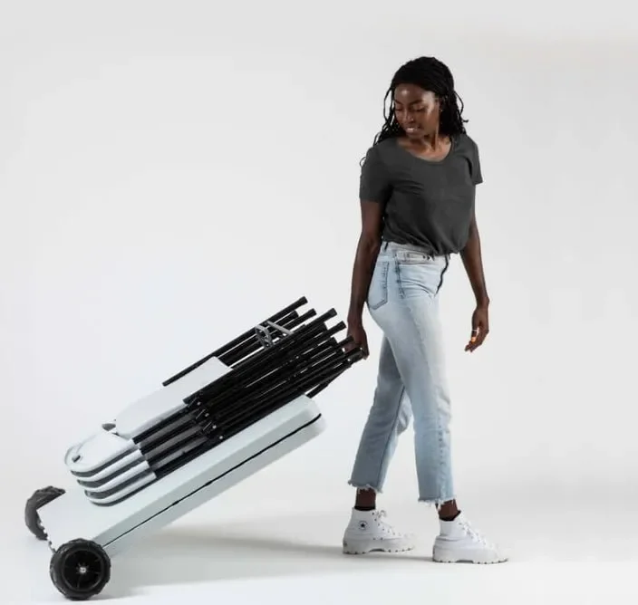 Mesa rodante LL de alta calidad con 4 sillas COMBO