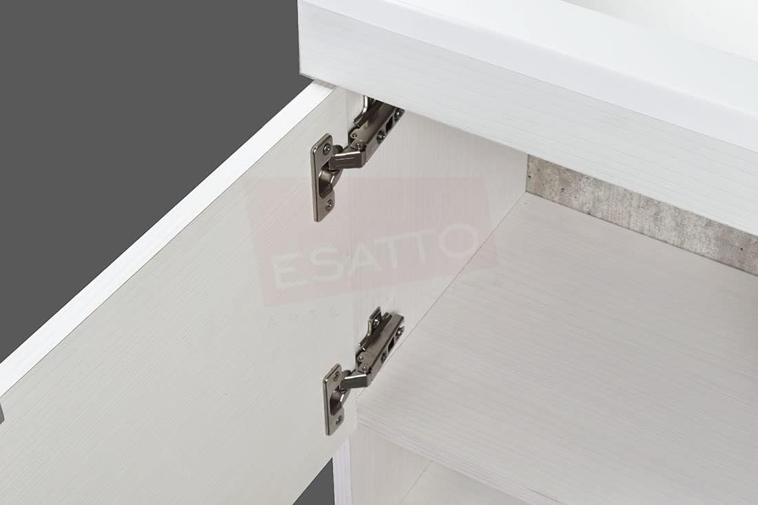 Esatto Paquete Mueble Bleu y Sanitario WC-002 Espejo Gratis (Siberia (Blanco) Monomando Negro)