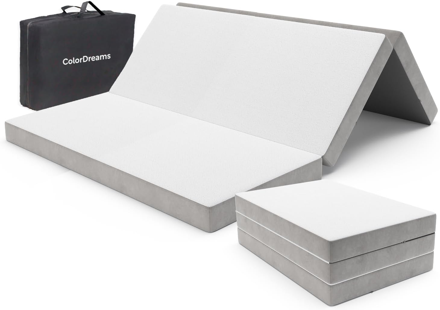 COLORDREAMS | Sofá Cama Matrimonial Plegable – Sillón Multifunción 3 En 1 – Relleno De Espuma – Funda Lavable – Hipoalergénico – Gris