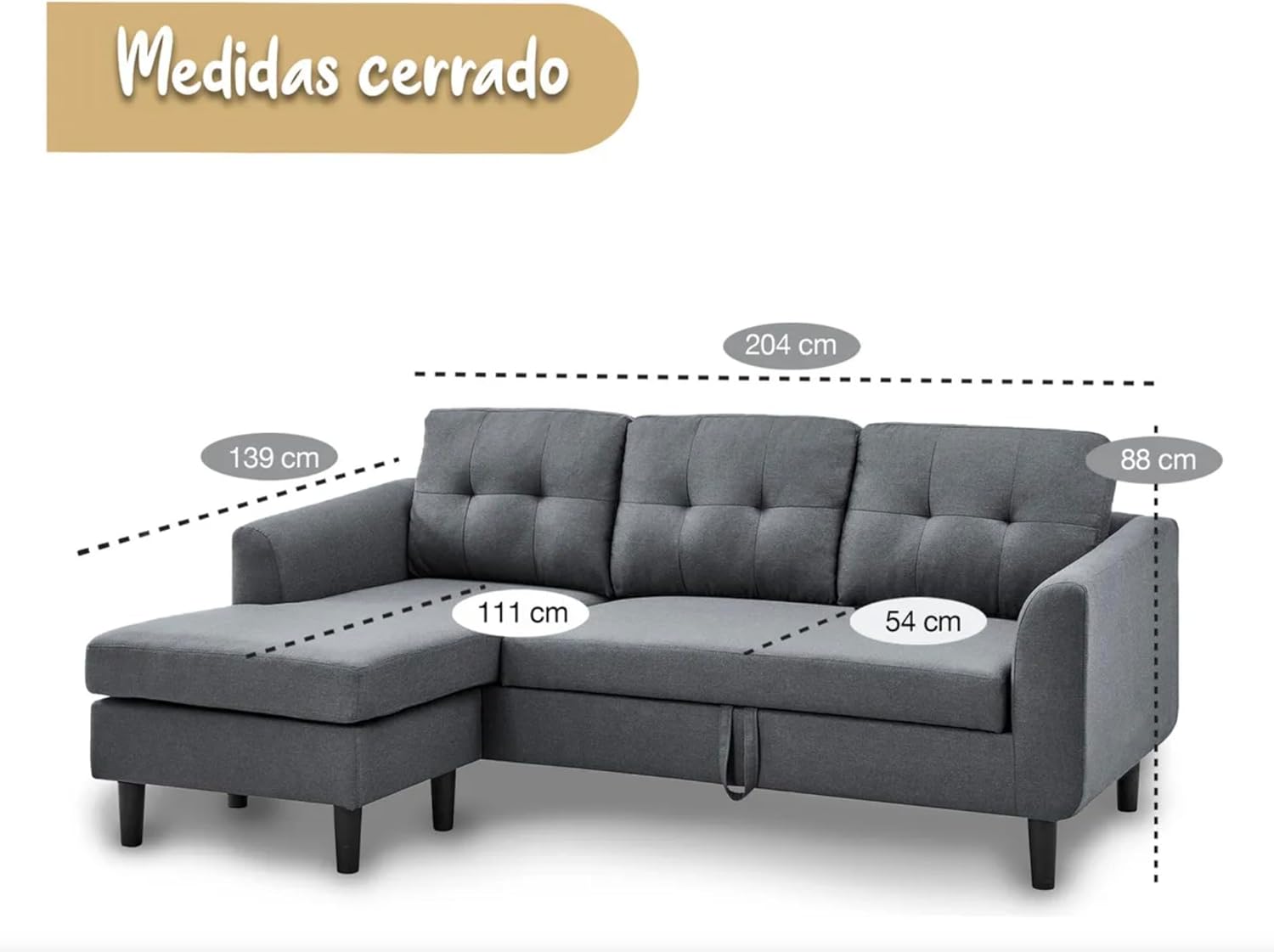 Sofácama Sofa Cama Futón Sillón Sala Reclinable Extraible Moderno Minimalista Fresco Duradero Calidad Convertible Modular