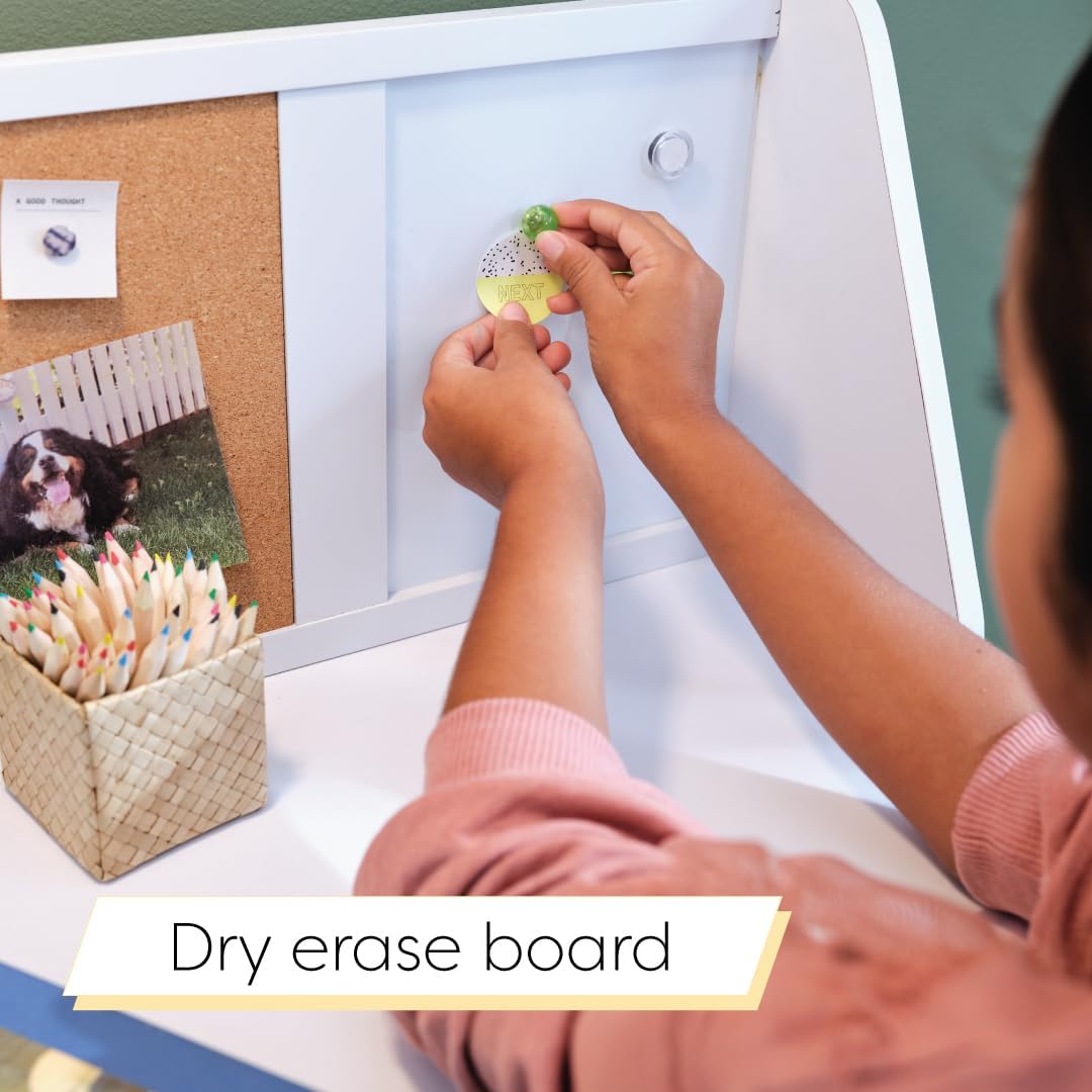 KidKraft Escritorio con Silla de Estudio para Niños, Color Blanco, 39.25" x 21.25"x 10"