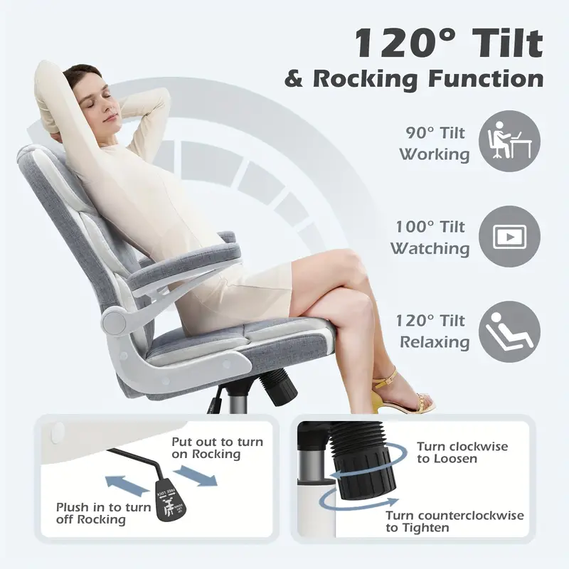 Silla de Oficina Ergonómica de Terciopelo Beige con Soporte Lumbar, Apoyabrazos Ajustables y Base Giratoria - Silla de Escritorio Ejecutiva Cómoda para el Hogar, Estudio o Dormitorio