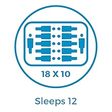 Diseño de campistas para el piso de la tienda grande, se adapta a 12 campistas en sacos de dormir, 5,5 m x 3 m