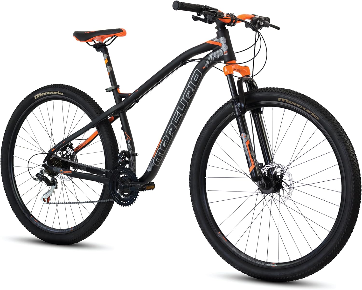 Mercurio Bicicleta Ranger Pro R29 2020, Negra con Toque Naranjas y Grises, 29 Pulgadas
