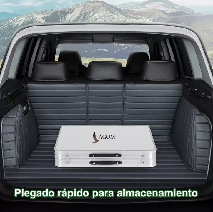 Mesa De Aluminio Plegable Lagom 120*60*70cm Ligero Con Superficie De Melamina Mdf Resistente De Fuego Diseño De Camping Tres Alturas Ajustable Antideslizante Pestillo De Seguridad Para Picnic Barbacoa