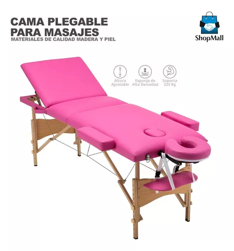 Cama De Masaje Portátil Plegable Uso Rudo Profesional Spa Rosa