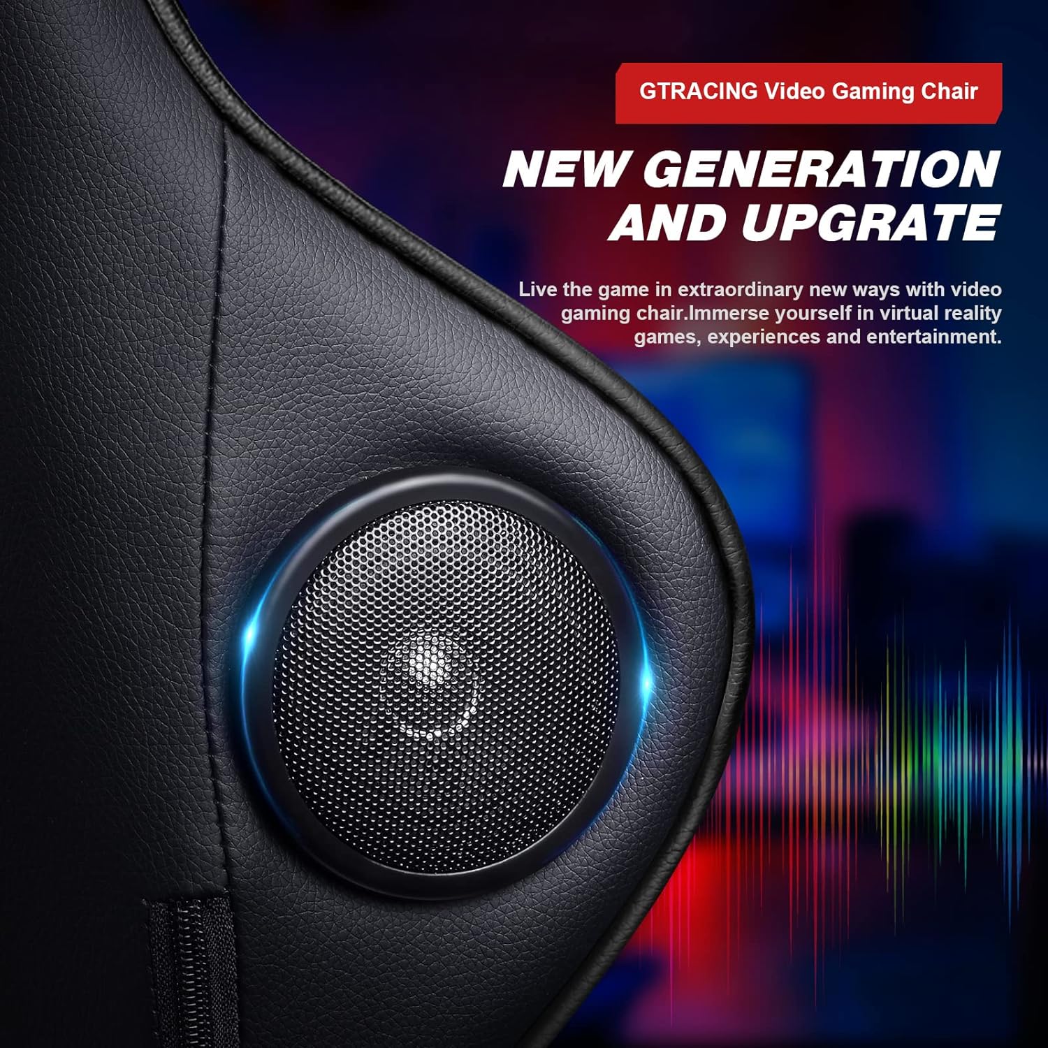 GTRACING - Silla para Juegos con reposapiés y Altavoces Bluetooth, Silla de Videojuegos, ergonómica y Resistente para computadora