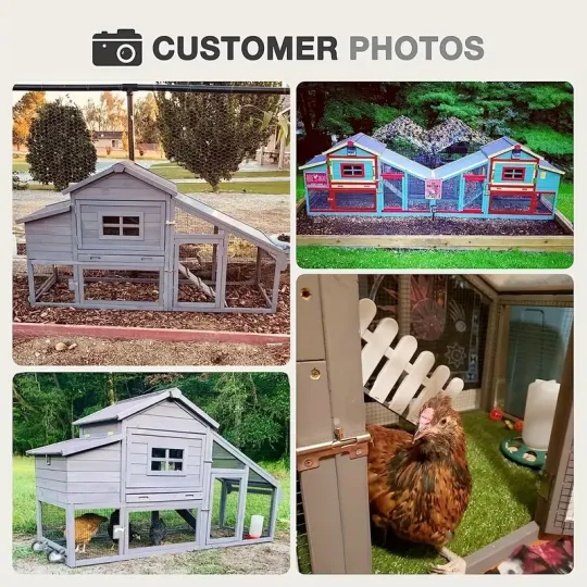 Gallinero expandible Aivituvin para gallinas para exteriores con ruedas, caja nido, bandeja extraíble a prueba de fugas y panel de techo resistente a los rayos UV