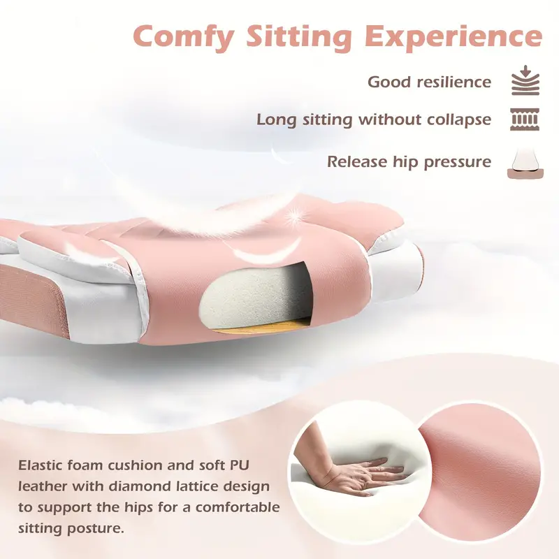 Silla de Oficina Ergonómica de Terciopelo Beige con Soporte Lumbar, Apoyabrazos Ajustables y Base Giratoria - Silla de Escritorio Ejecutiva Cómoda para el Hogar, Estudio o Dormitorio