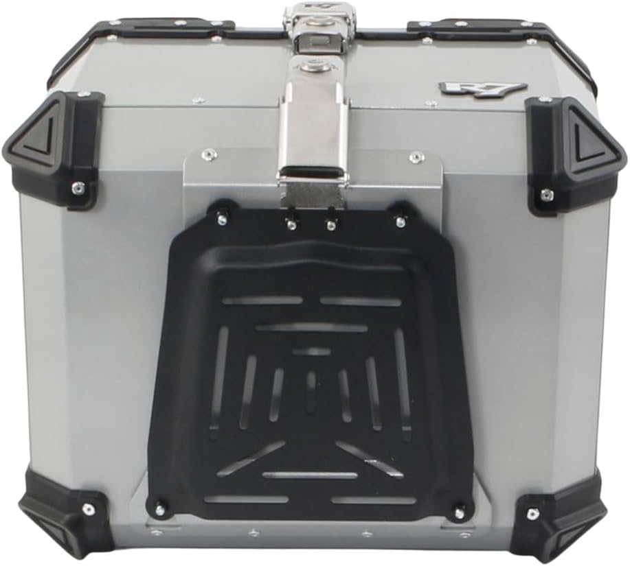 Baúl Trasero Motocicleta Aluminio 45 con Respaldo (Plata)