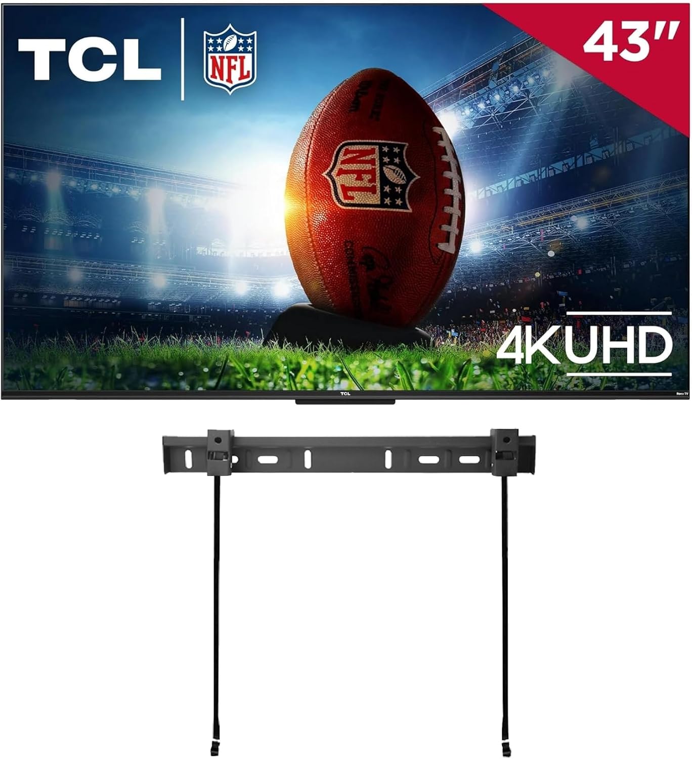 TCL Television 43 Pulgadas Class 4K UHD HDR LED Smart TV con HDR HDMI Modo De Juego Funciona con Alexa y Asistente Google 43S451 (Sin Bases) + Soporte De Pared (Sin Bases) (Reacondicionado)