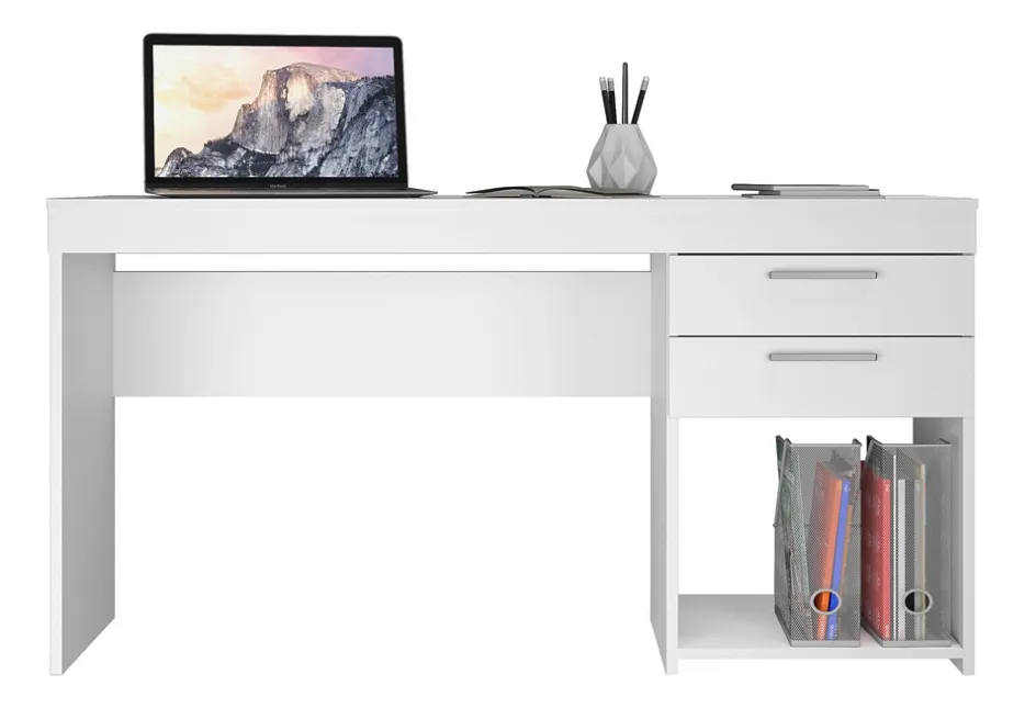 Escritorio Notável Móveis Mesa office 2 gavetas mdp de 1210mm x 760mm x 410mm blanco Mate