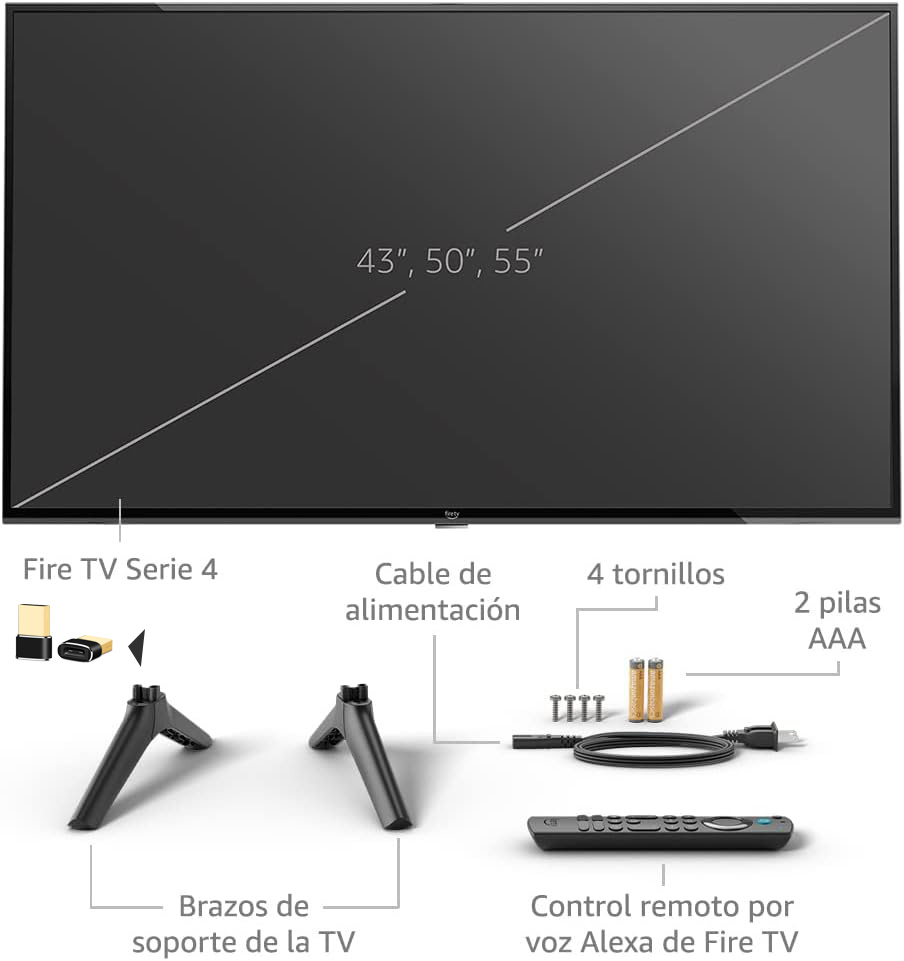 BODEGAAURRERA  Televisión inteligente Amazon Fire TV Serie 4 de 55” en 4K UHD