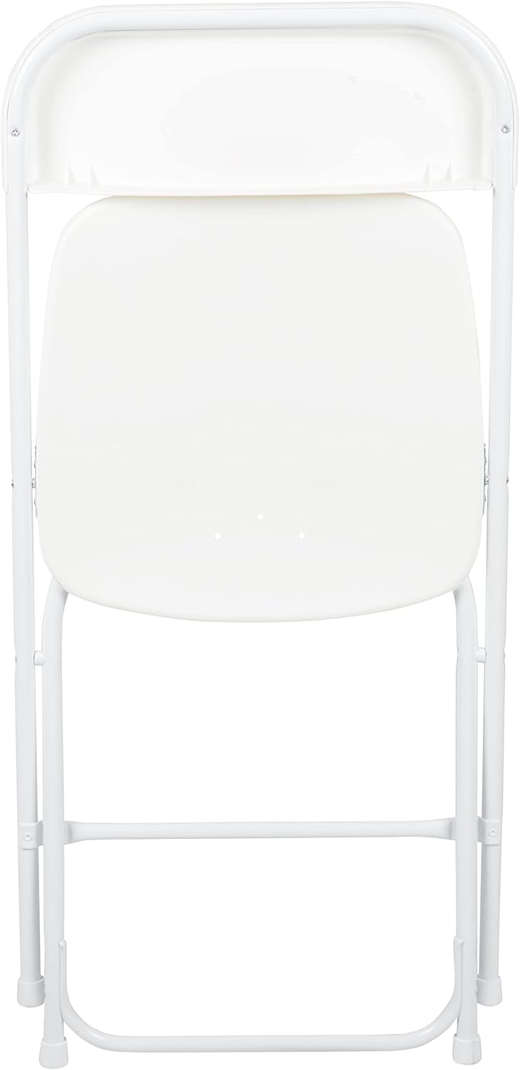Juego de 10 sillas plegables de plástico - Silla plegable liviana y apilable con capacidad de peso de 650 LB en color blanco