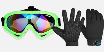 Guantes deportivos y gafas resistentes a los rayos UV diseñados con cojín de esponja para un uso cómodo