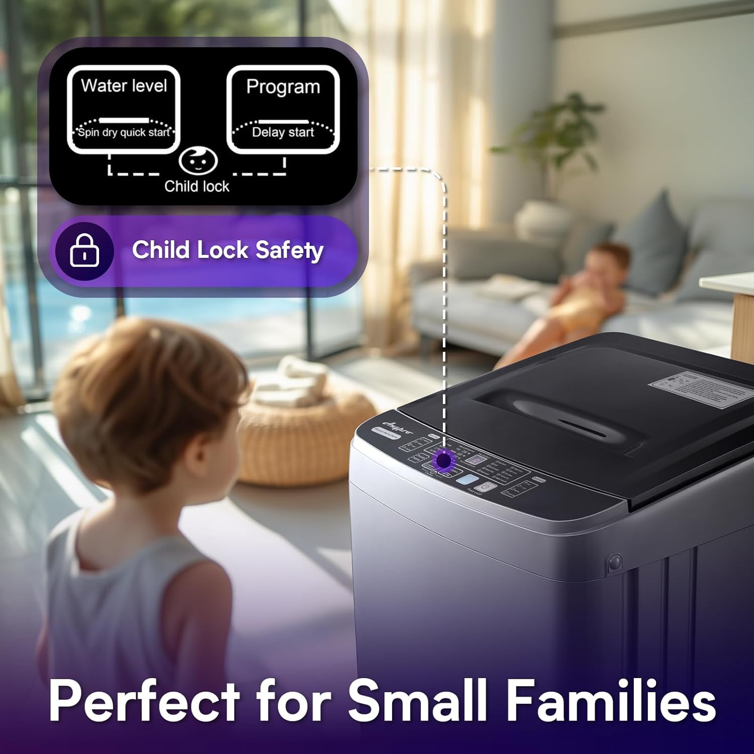 Small Portable Washing Machine 13LBS Portable Washer Machine with Drain Dump, 10 Programs/8 Water Levels/LED Display Full Automatic Mini Laundry Machine, Lavadora Portatil for Apartment RV Dorm