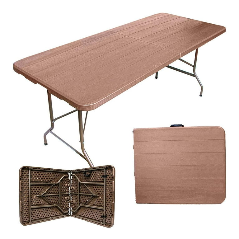 Mesa Portatil Plastico Portafolio Plegable 180cm Cafe JARDIMANÍA JM-M180Brown-Jarrón de ceramica