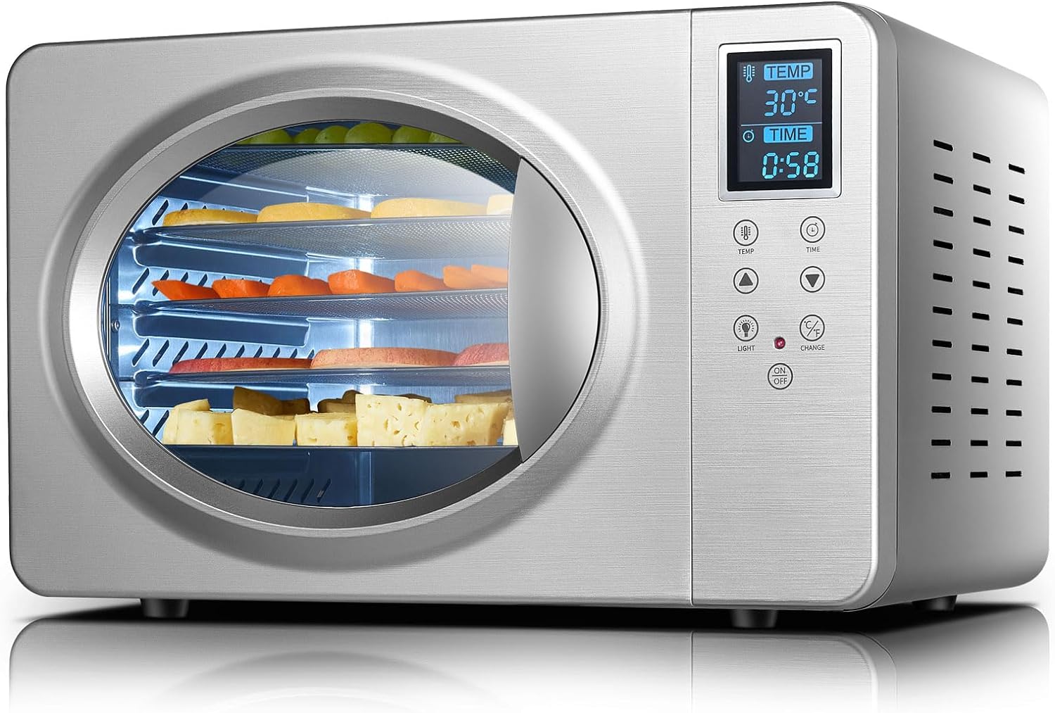 Deshidratador de alimentos para 6 paletas de cecina, secador de frutas de alta eficiencia de 180 °F, deshidratador de acero inoxidable para carne deshidratada, golosinas para perros, hierbas -----Paño de limpieza