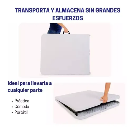 Mesa Plegable Portafolio Plástico 180cm Jardín-trapo