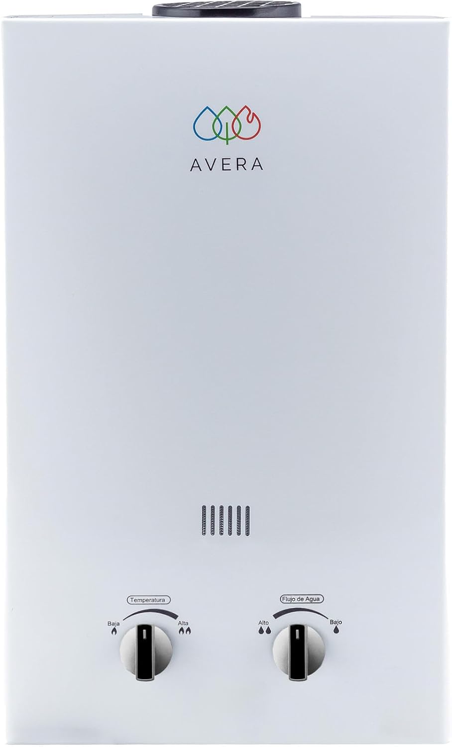 AVERA Calentador de agua Instantaneo GAS NATURAL, Boiler de Paso, Capacidad 6 Litros/Minuto, 1 Servicio, Facil Instalacion, Ahorro de Gas y Agua Caliente al Instante, C6LNAT