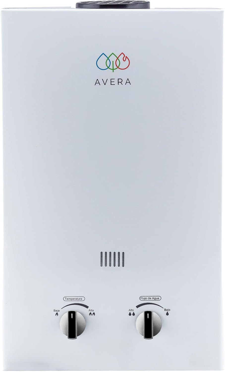 AVERA Calentador de agua Instantaneo GAS NATURAL, Boiler de Paso, Capacidad 6 Litros/Minuto, 1 Servicio, Facil Instalacion, Ahorro de Gas y Agua Caliente al Instante, C6LNAT