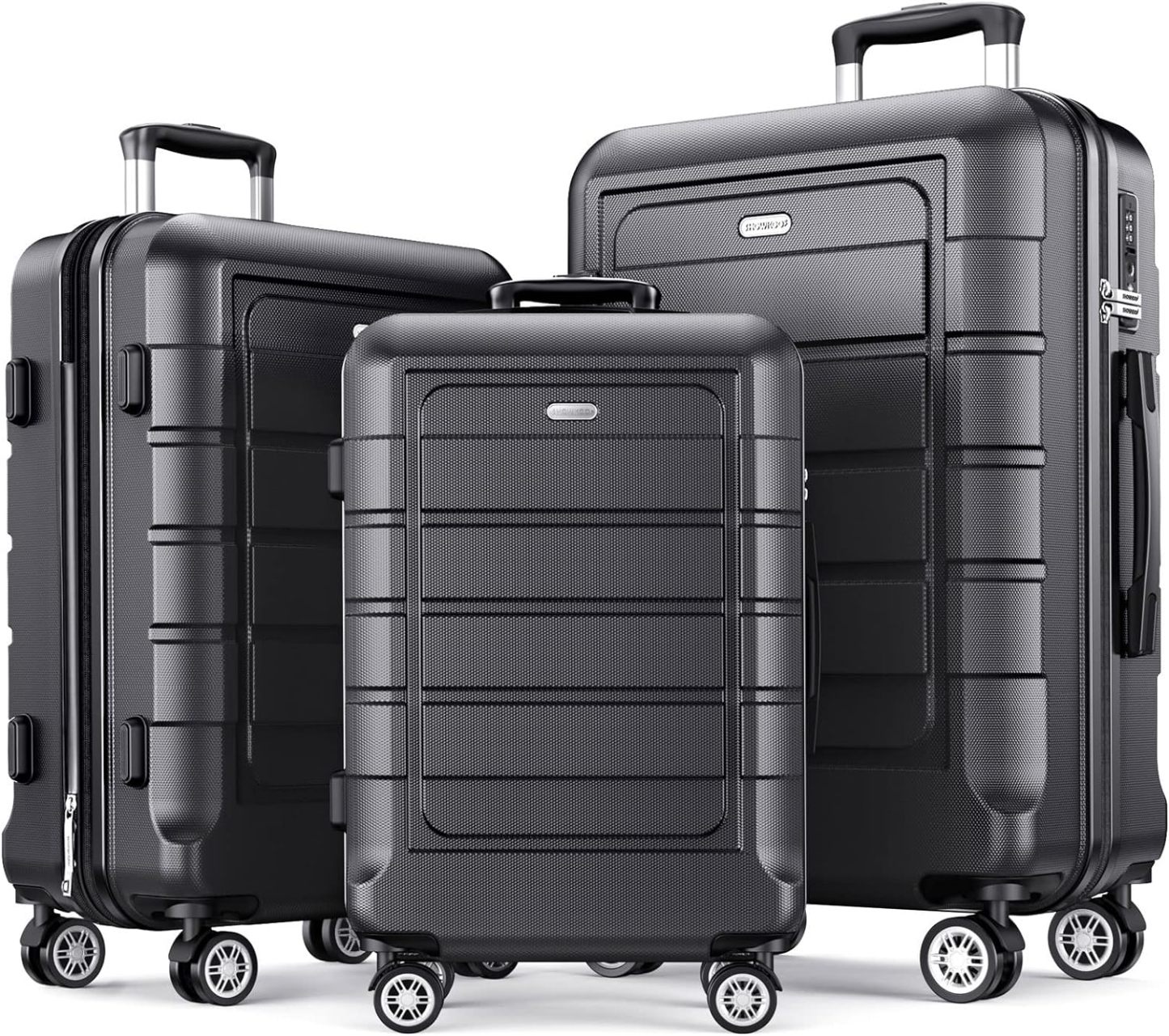 SHOWKOO Luggage Sets Expandable PC+ABS Durable Suitcase Double Wheels TSA Lock 3pcs