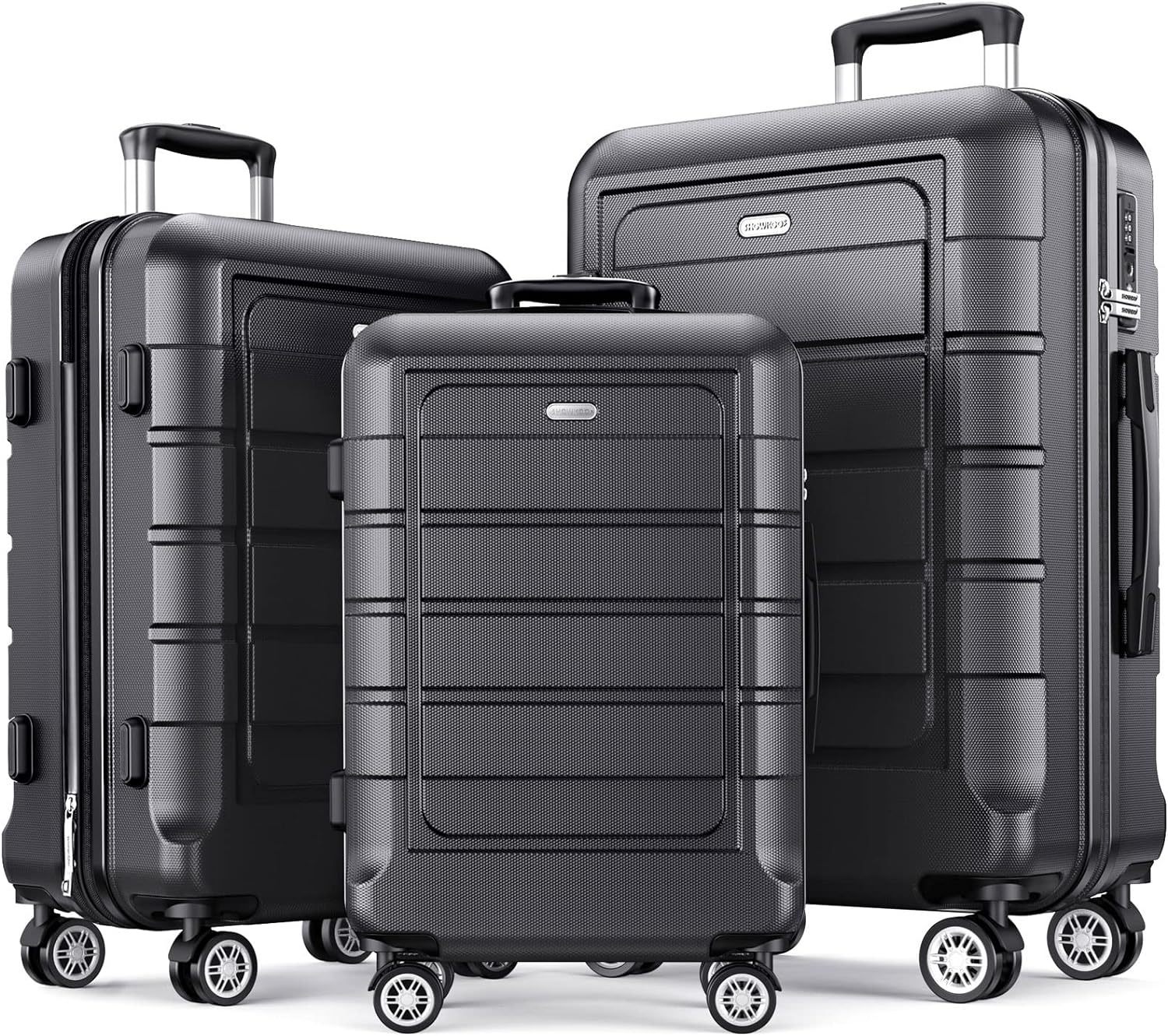SHOWKOO Luggage Sets Expandable PC+ABS Durable Suitcase Double Wheels TSA Lock 3pcs