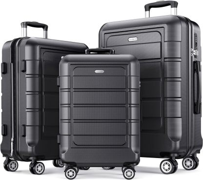 SHOWKOO Luggage Sets Expandable PC+ABS Durable Suitcase Double Wheels TSA Lock 3pcs