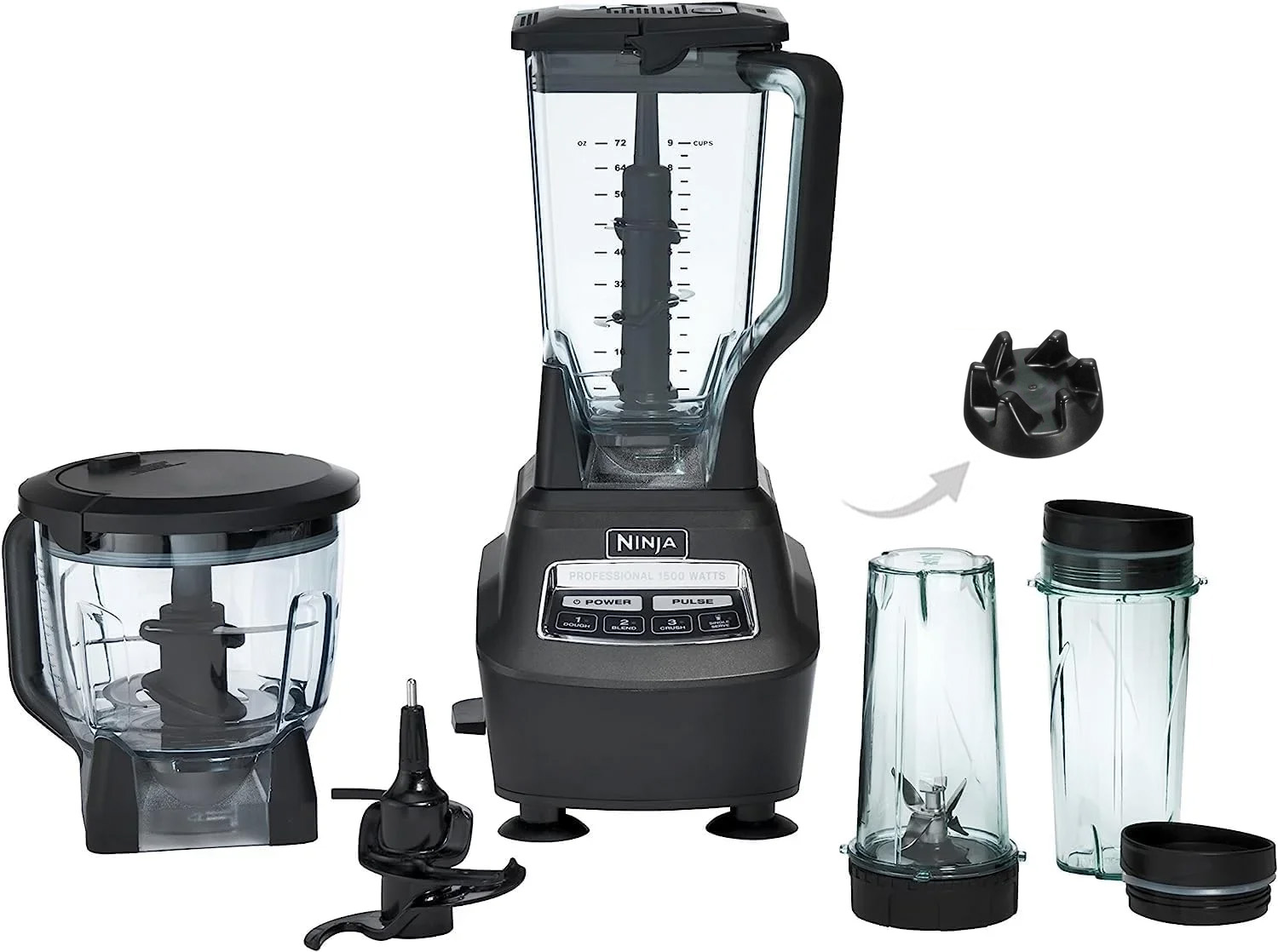 Mega Kitchen System BL770, Licuadora, Procesador de Alimentos y Nutri Ninja 5 en 1-rueda de enlace del motor del exprimidor