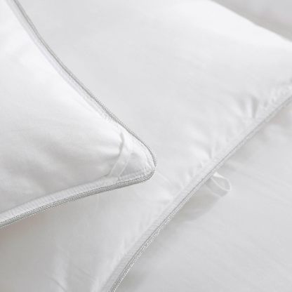 DWR - Edredón de plumas de tamaño King de lujo, funda de mezcla de algodón egipcio suave, relleno de 750 pulgadas, relleno de peso medio, relleno esponjoso de plumón con lazos (120 x 98 pulgadas-trapo