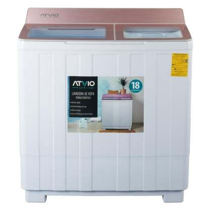 Lavadora Atvio Semiautomática Doble Tina 18 Kg Blanca