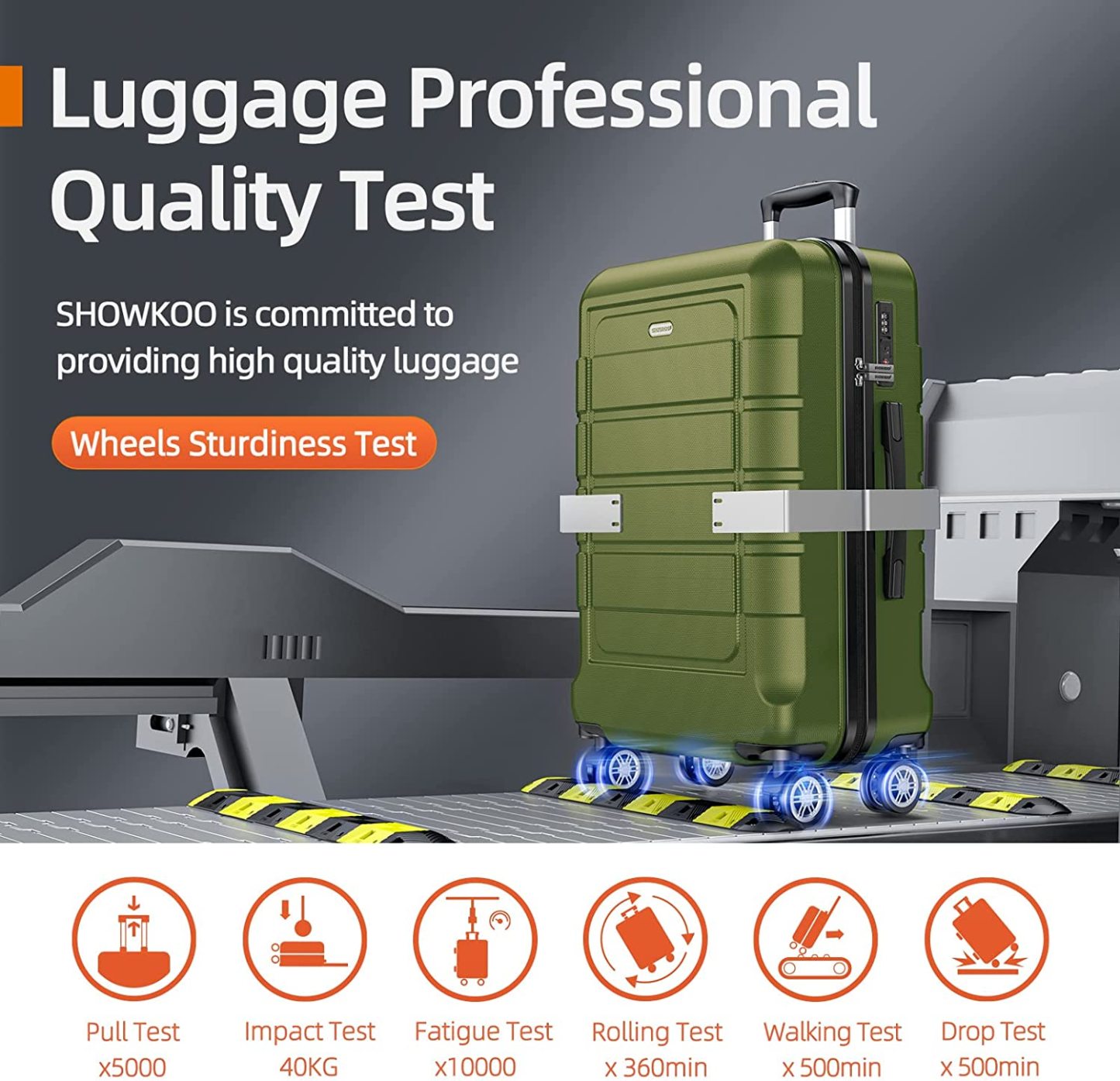 SHOWKOO Luggage Sets Expandable PC+ABS Durable Suitcase Double Wheels TSA Lock 3pcs