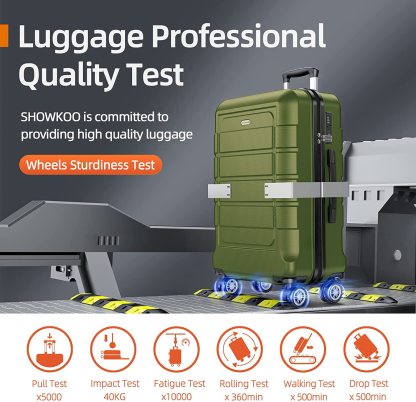 SHOWKOO Luggage Sets Expandable PC+ABS Durable Suitcase Double Wheels TSA Lock 3pcs
