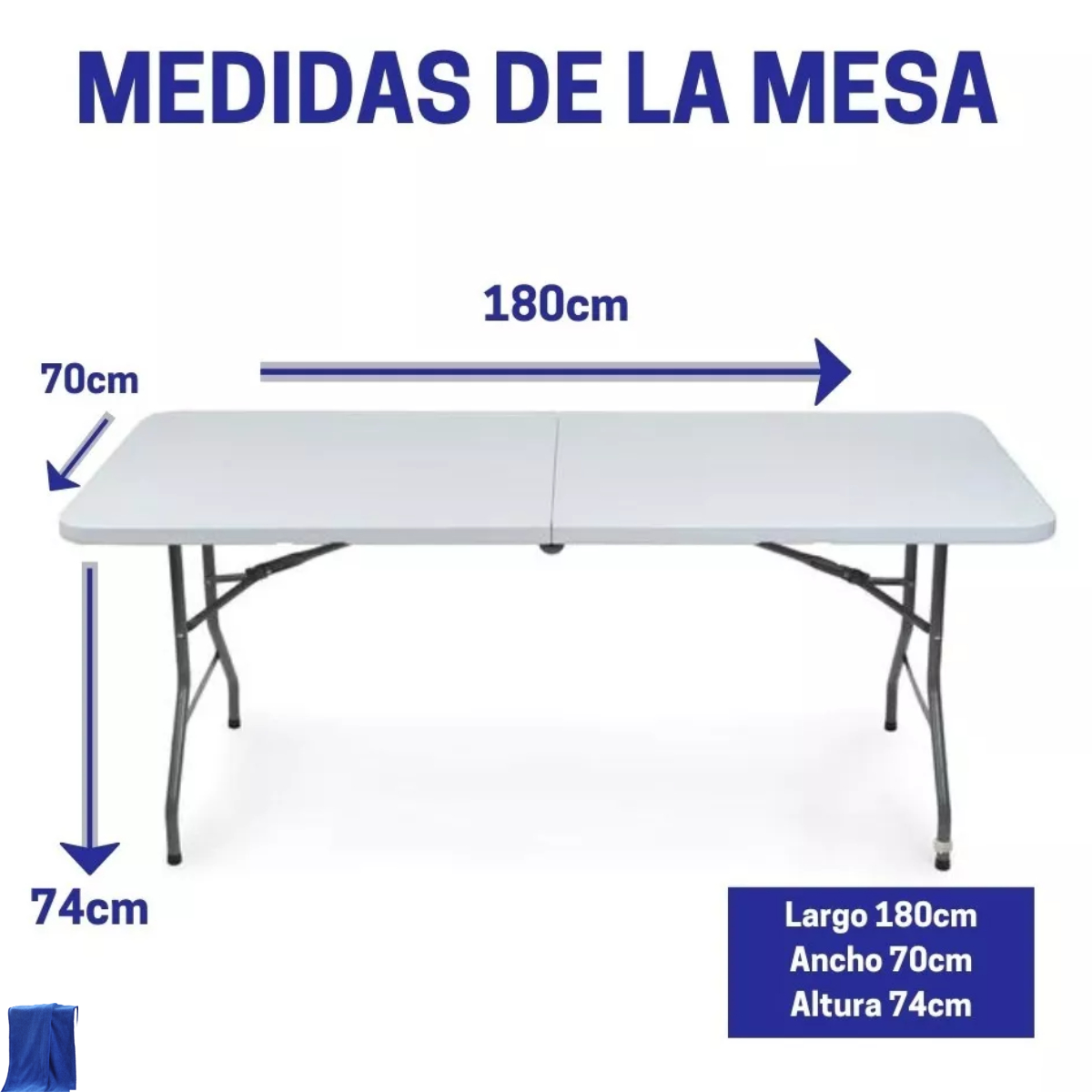 Mesa Plegable Portafolio Plástico 180cm Jardín