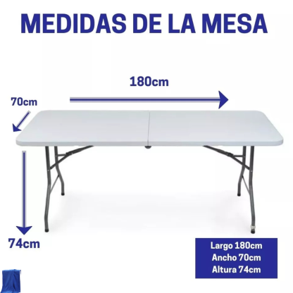 Mesa Plegable Portafolio Plástico 180cm Jardín-trapo