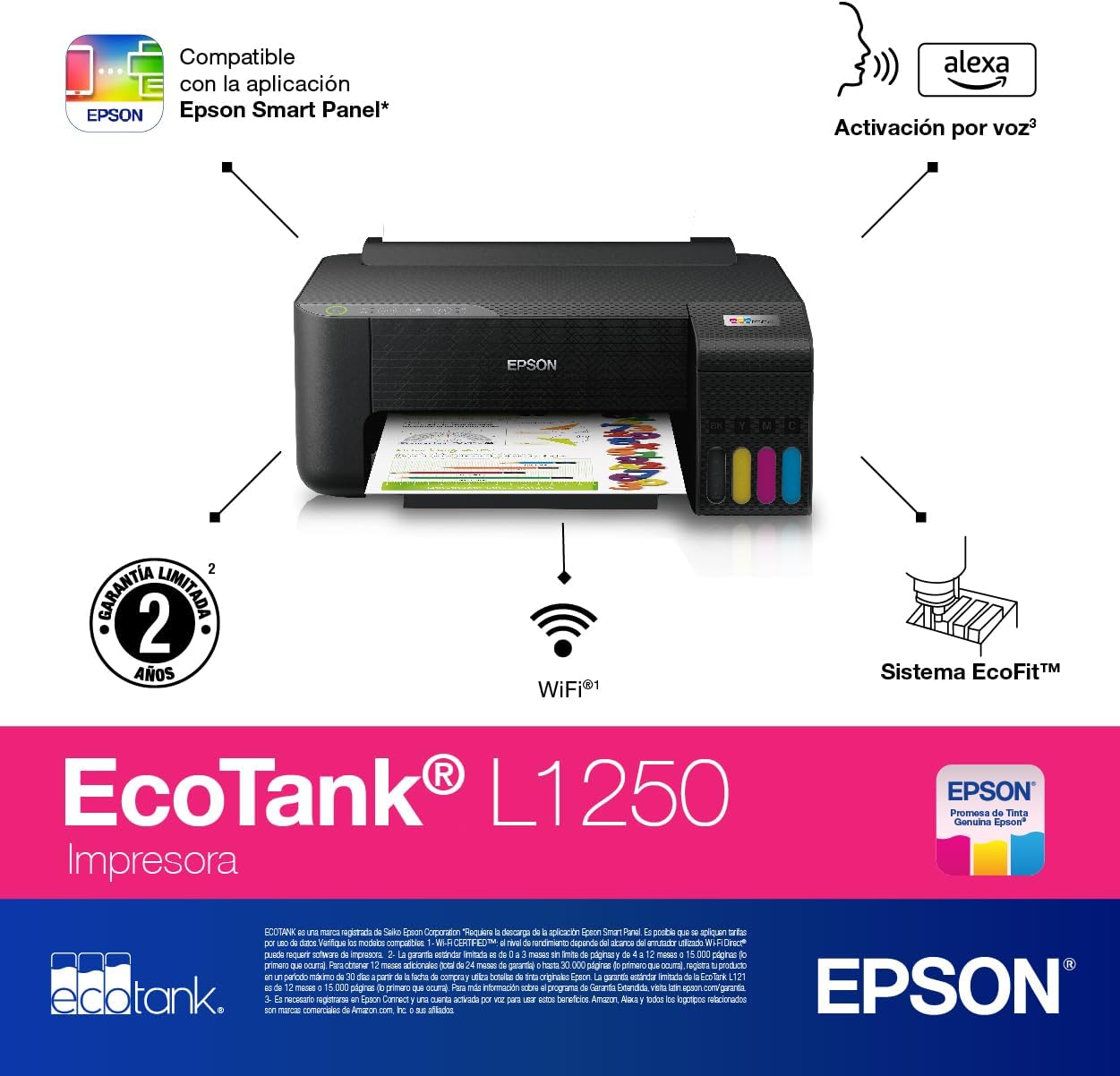 Epson Impresora Ecotank a Color con WiFi, L1250
