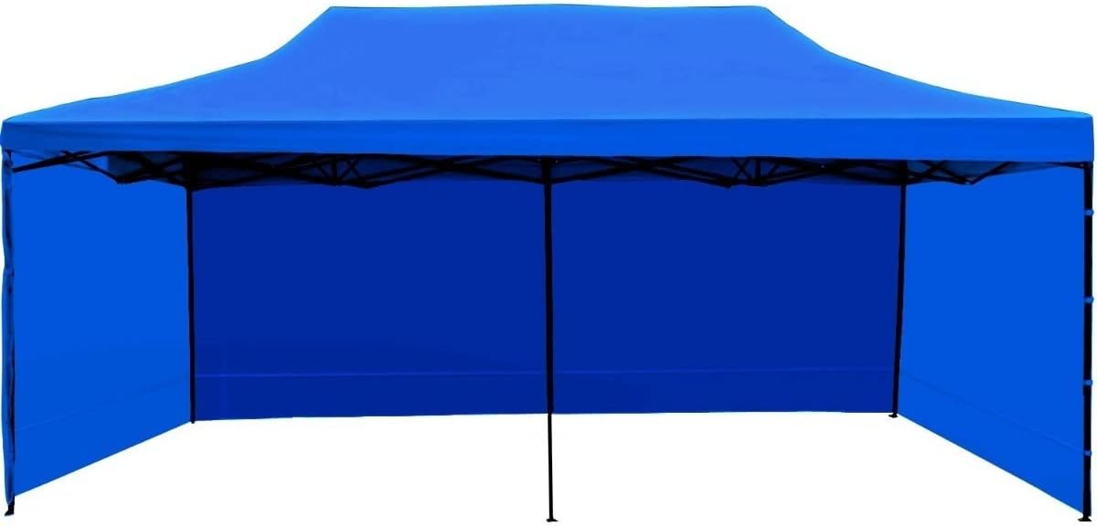 Carpa Plegable Toldo 6x3m Paredes Jardin Auto Lona Impermeable Resistente Excelente Calidad Azul-Clavos de acero para campamento de césped de nieve de acero al carbono
