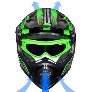 Múltiples rejillas de ventilación diseñadas con almohadillas extraíbles que absorben el sudor y son transpirables y seguros