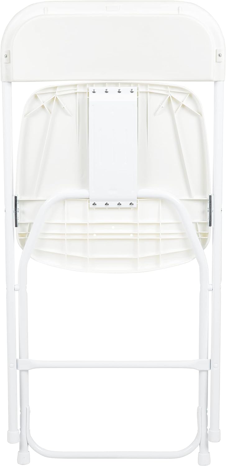 Juego de 10 sillas plegables de plástico - Silla plegable liviana y apilable con capacidad de peso de 650 LB en color blanco